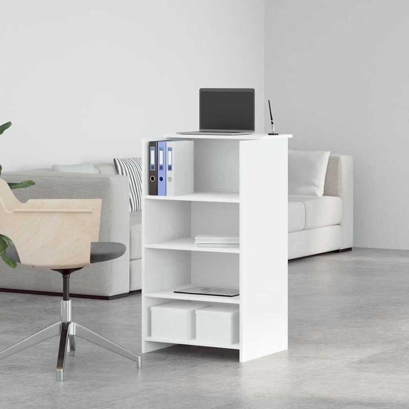 Bureau de réception en bois d'ingénierie blanc