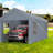 12' X 20' Heavy Duty Carport Canopy, Portable Garage For Boats & Vehicles. Galvanized Steel Frame, Fade Pe Cover, 2 Doors, 4 Vent Windows, Easy Assembly, Grey Heavy-Duty With Strong Frame. Ventilated-125849004
