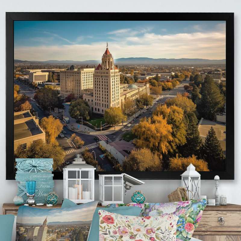 California Beauty Cityscape, impression sur toile, H 30 po x l 40 po x P 1,5 po, Cadre photo noir