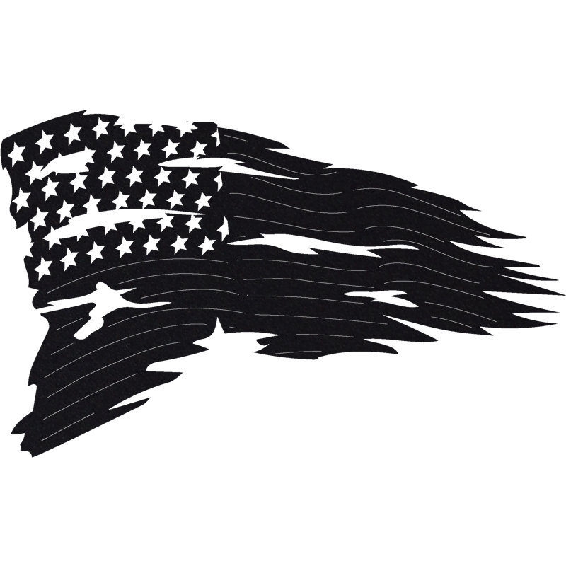 Tattered Flag Wall Décor, 12.3" H x 20" W x 0.06" D