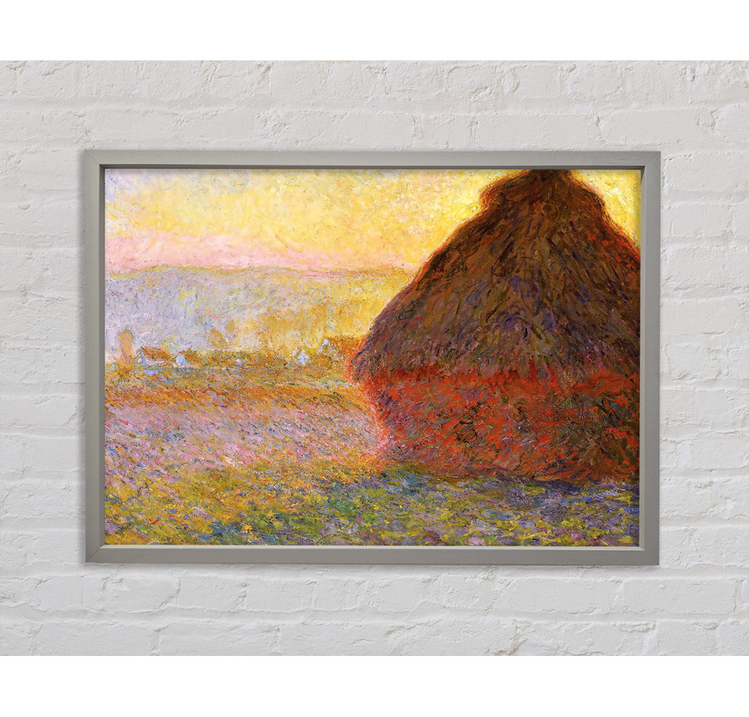 Claude Monet Gray Stacks 1 - Einzelner Bilderrahmen Kunstdrucke auf Leinwand