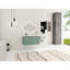 Meuble-lavabo de salle de bain 36 po avec lavabo en résine en forme de goutte et armoires latérales, blanc
