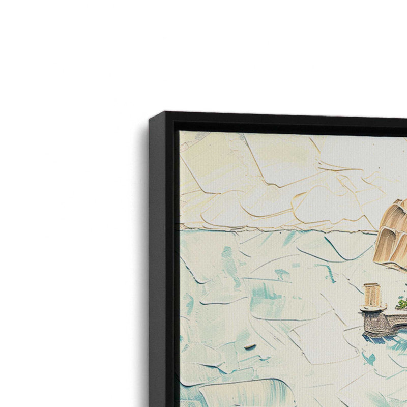 " Positano Beachfront Serenade " by Azure Artisanal Studio 2 - Pieces, Satin Black Floater Framed, 48" H x 64" W x 1.75" D