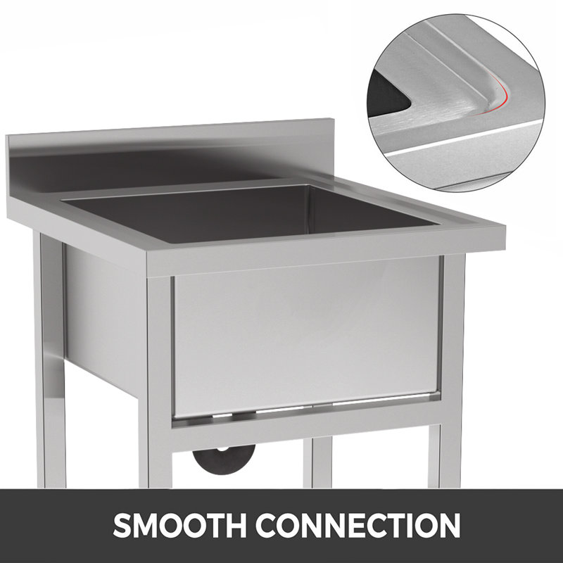 Belfry Kitchen 60mm W Single Bowl Stainless Steel Kitchen Sink