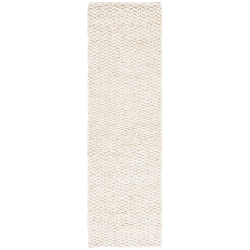 Stepanas Hand Loomed Wool/Cotton Rug in Ivory/Beige, Runner 2'3" x 8'