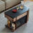 Scandinavian Walnut Wood Movable Height-Adjustable Side Table