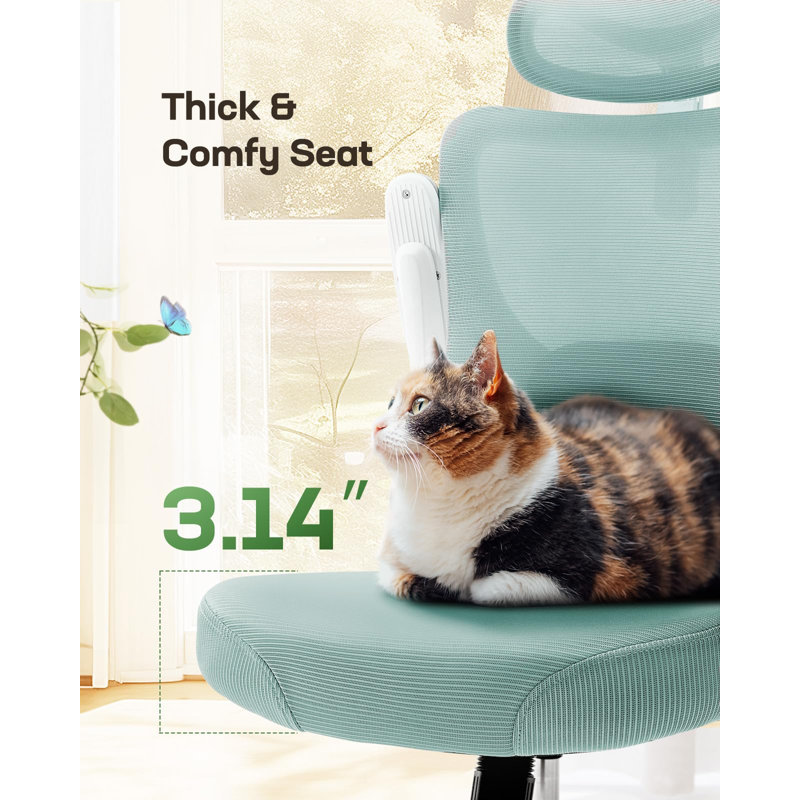 Ergonomic Office Chair, High Back Mesh Computer Chair With Adjustable Lumbar Support, 3D Armrests And 2D Headrest, Tilt Function , Breathable Desk Chair For Home Office