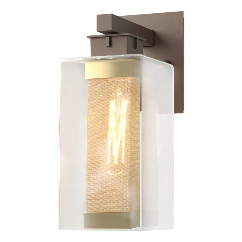 Polaris Outdoor Armed Sconce, Coastal Gold, 13.9" H x 5.4" W x 8.5" D, Coastal Bronze