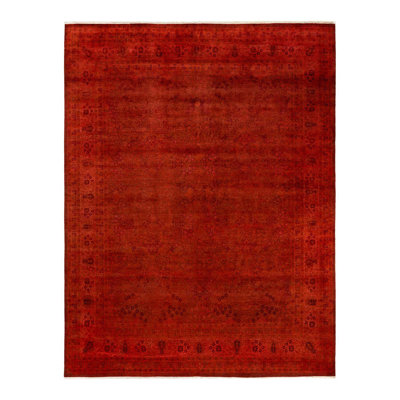 Tapis rouge / orange unique 8 pi 1 po x 10 pi 7 po Darlean