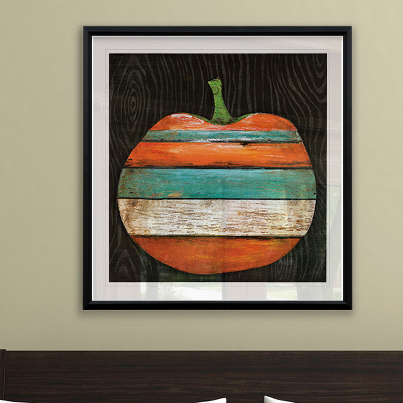 Rayures de citrouille - impression de cadre photo, H 26,5 po x l 26,5 po x P 1,5 po