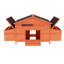 Poulailler d'extérieur en bois avec 2 compartiments gigognes et portes de rangées, plateau étanche, - construction, système de verrouillage à prédateur, espace ventilé, point d'accès facile, perchoir confortable