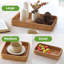 Plateau de service en rotin, ensemble de 3 paniers rectangulaires, paniers de rangement et d'organisation en osier, plateau tissé décoratif naturel pour la décoration intérieure, salle de bain, comptoir de cuisine