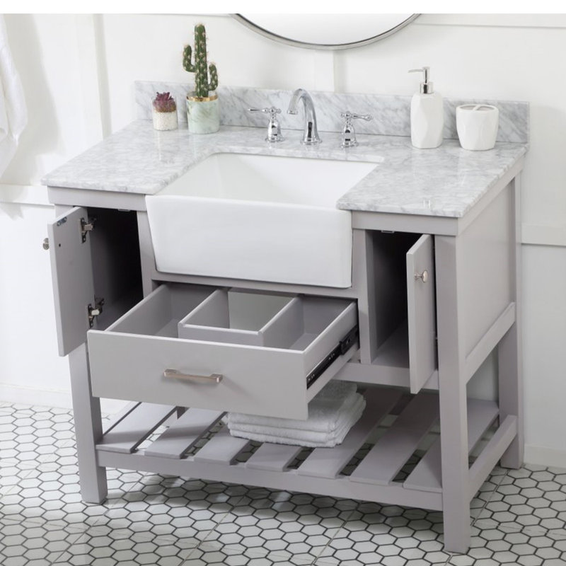 Ensemble de meuble-lavabo simple 42 po Pelaghia, Gris