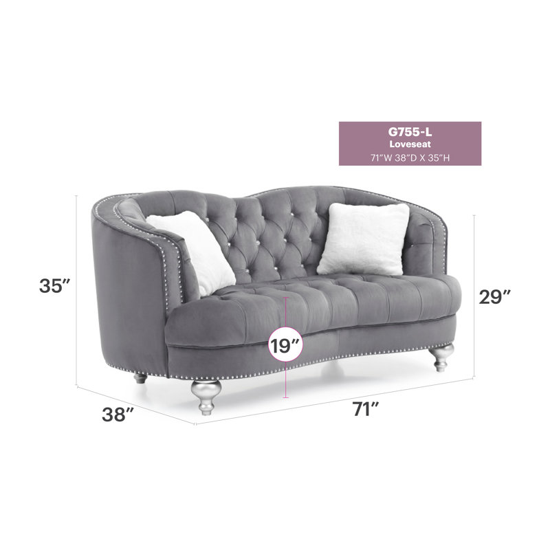 Causeuse grise avec accoudoirs encastrés, Gris