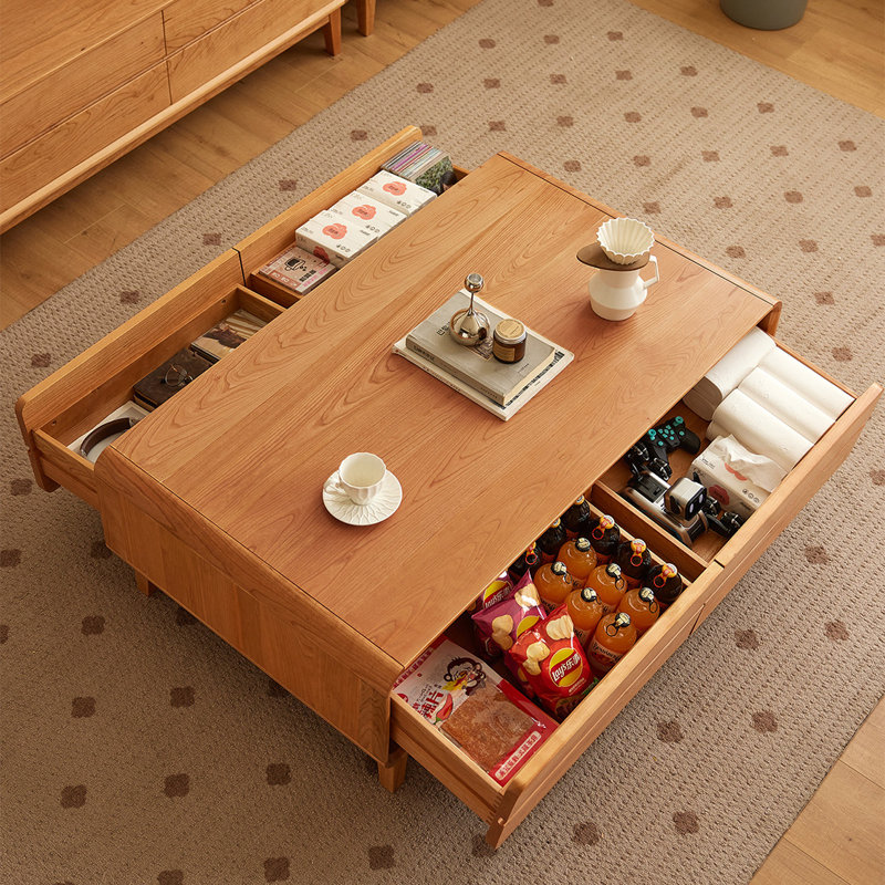 Table basse rectangulaire simple en bois massif