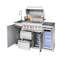 Îlot de cuisine extérieur 82,5 pouces 6 brûleurs Barbecue au propane 83500 BTU 304 en acier inoxydable avec certification CSA, ETL + évier + réfrigérateur