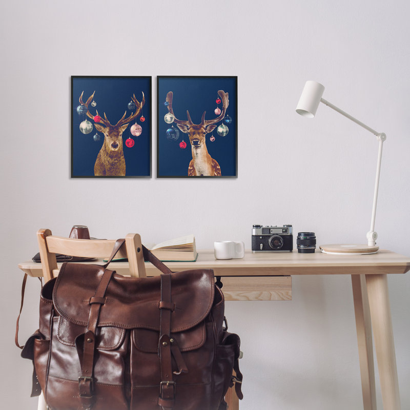 Ensemble de 2 giclées encadrées bleu marine et disco par Victoria Barnes, Giclée encadrée noir minuit, H 14 po x l 11 po
