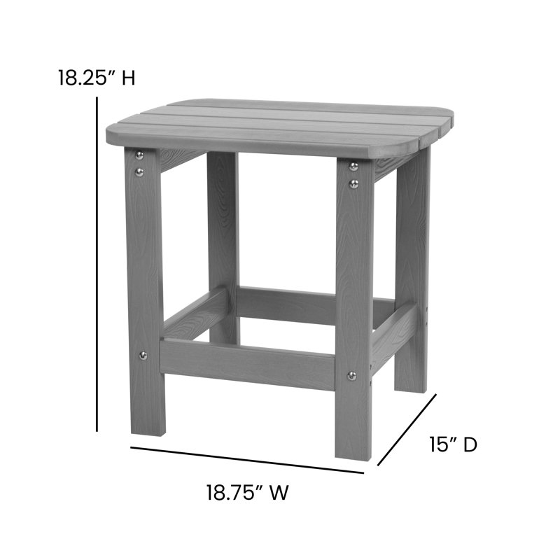 Chaises Adirondack en résine de polyester toutes saisons avec table d'appoint, gris