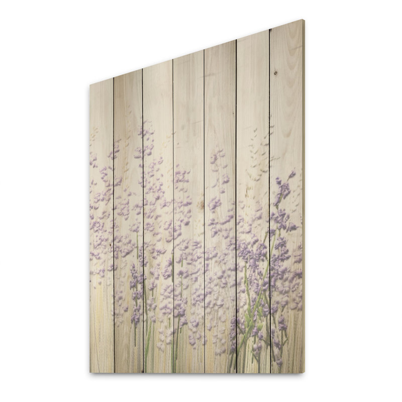 «Violets Minimalisme Dream», art mural sur bois en bois de pin naturel, H 20 po x l 10 po