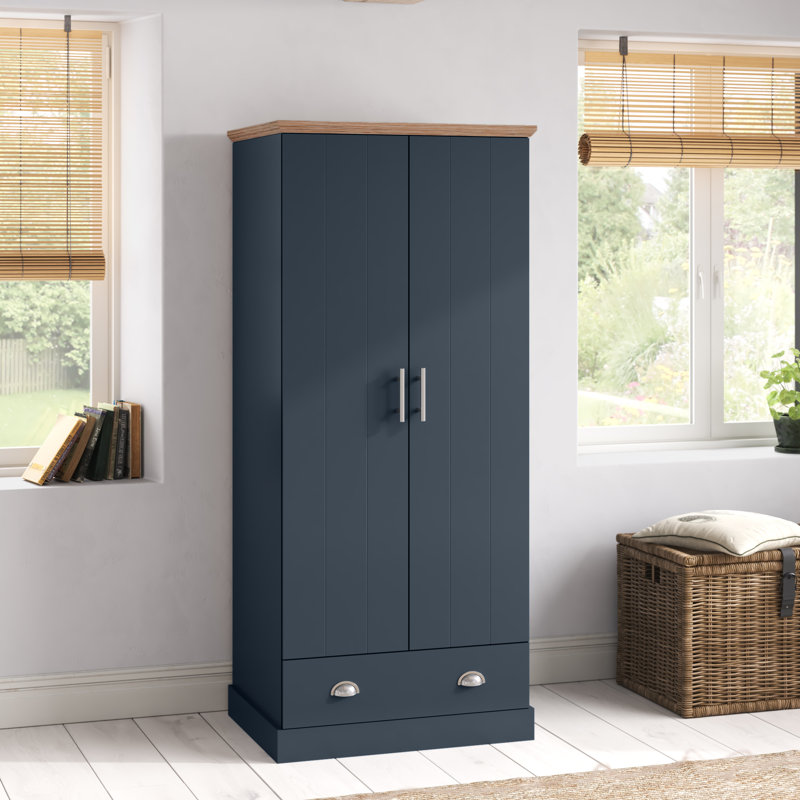 Brielle 2 Door Manufactured Wood Wardrobe, Dark Gray