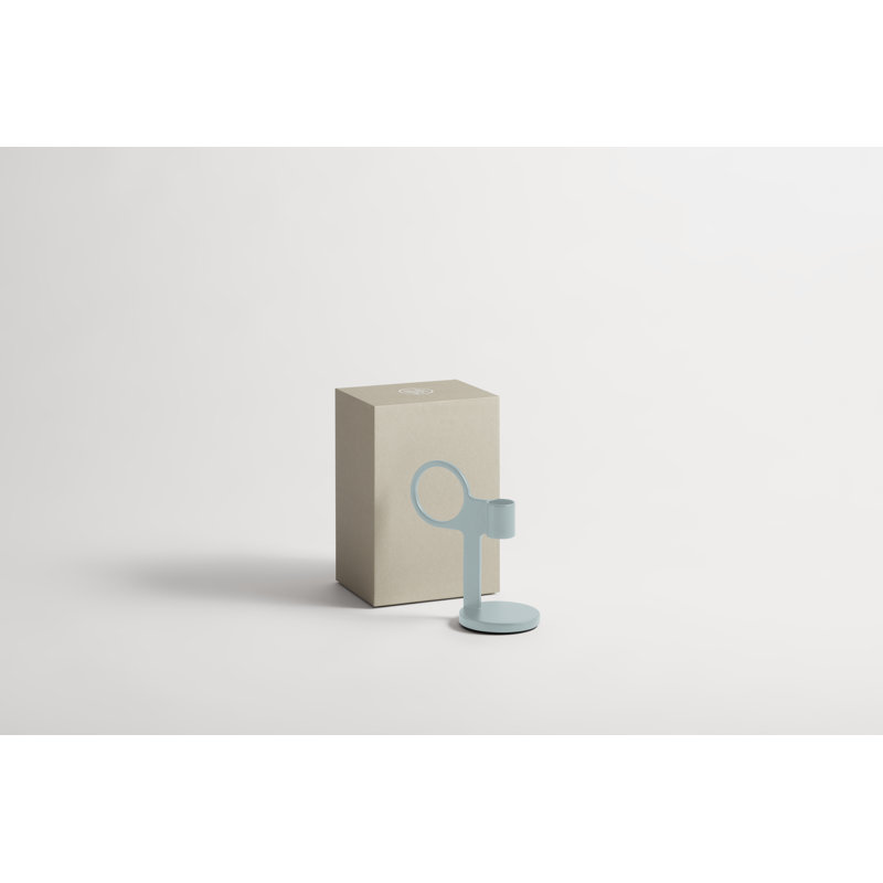 Who Goes There? Candlestick, Putty, 4" H x 4" W