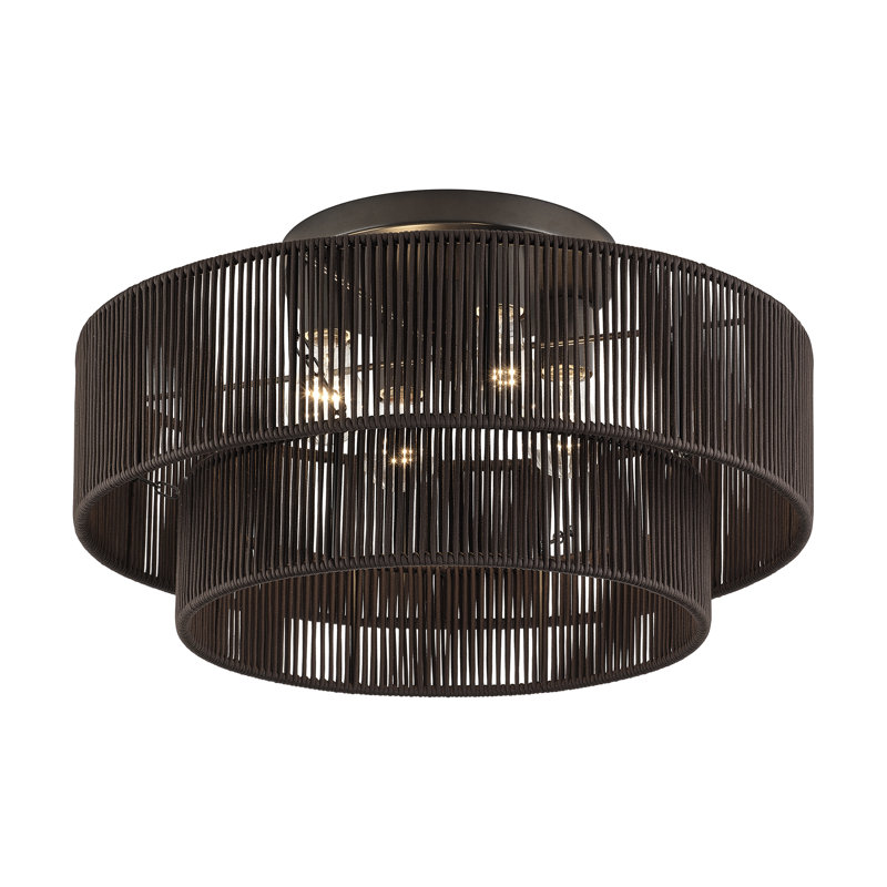 Très grand semi-encastré 4 lumières Asllan, Brown, Bronze