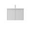 Meuble-lavabo flottant avec lavabo en céramique intégré et portes à fermeture en douceur-133668219