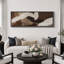 «Grunge Abstract Paint Stroke Effect Mid Mid Century Shape Contemporary Abstract Dynamic Black and White», reproduction encadrée sur toile-96074529-111376750
