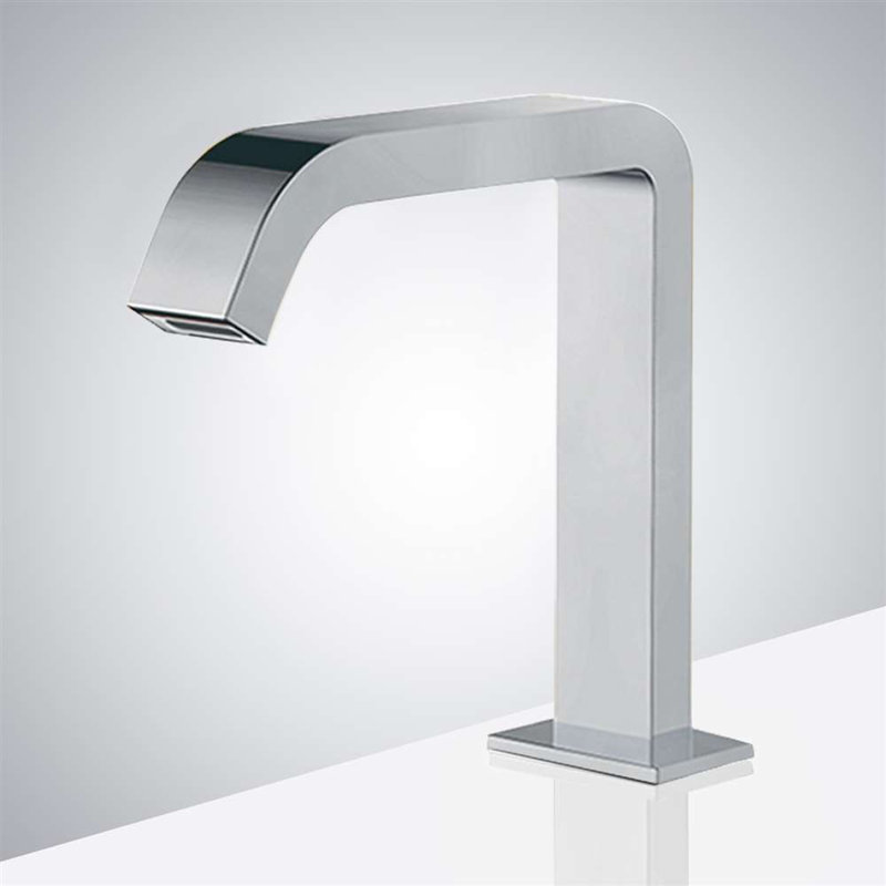 Fontana Commercial Automatic Sensor Faucet In Chrome And Touchless Automatic Sensor Liquid Soap Dispenser, Chrome