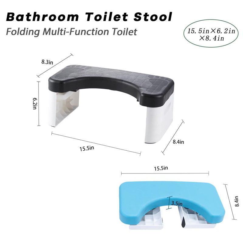 Bathroom Toilet, Squat Toilet, Removable Multifunctional Seat Tray, Portable Step For Home Bathroom, Portable, Squat Toilet Stool, Convenient And Compact, Sturdy (Black)