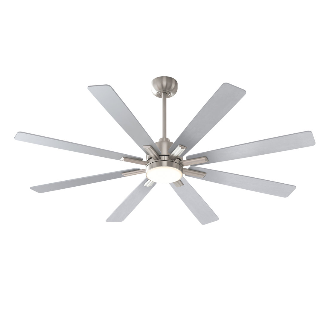 Dorava  62" 9-Blade Ceiling Fan with LED Lights and Remote Control Red Barrel Studio® 