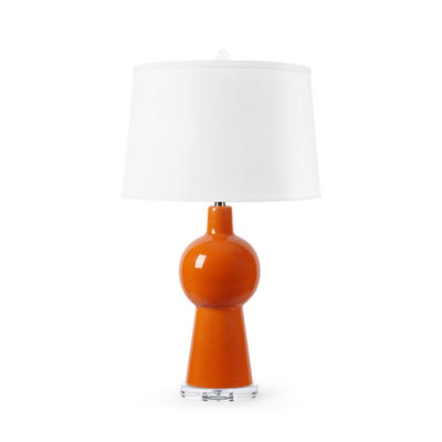 Astrid Lamp With Shade 17-Inch White Linen, With Nickel