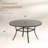 6-Person Outdoor Dining Set, Spacious Round Table with Swivel Chairs-1637093224