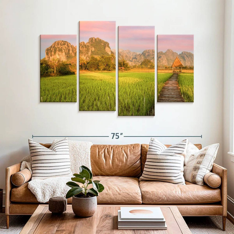 Lever de soleil Alvord Vang vieng, H 42 po x l 68 po