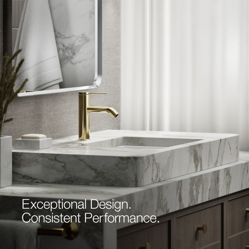 Components Single-Handle Bathroom Sink Faucet, Gold