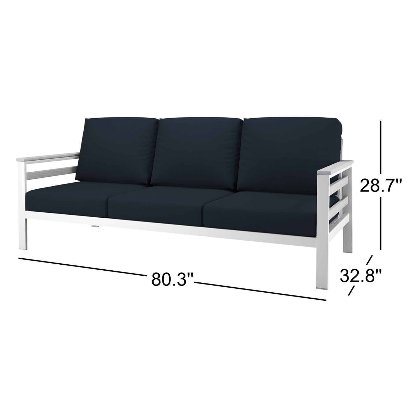 Townsend 80" Sunbrella® Patio Sofa, Canvas Navy