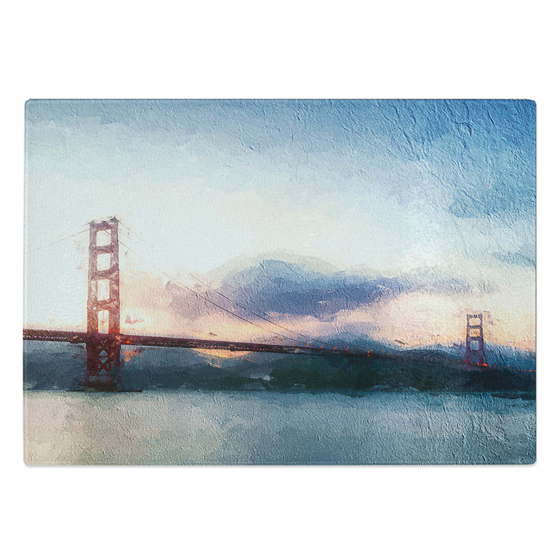 Glass Golden Gate Bridge Chopping Board, 28.5 cm W x 20 cm L