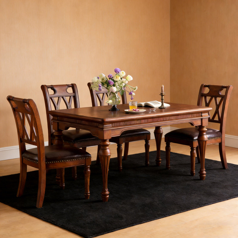 Table de salle à manger American, 7 pièces : table, 6 chaises