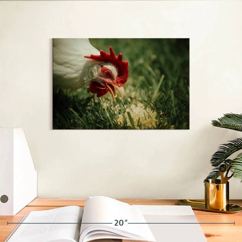 Brampt Chicken Eating Corn, 8" H x 12" W