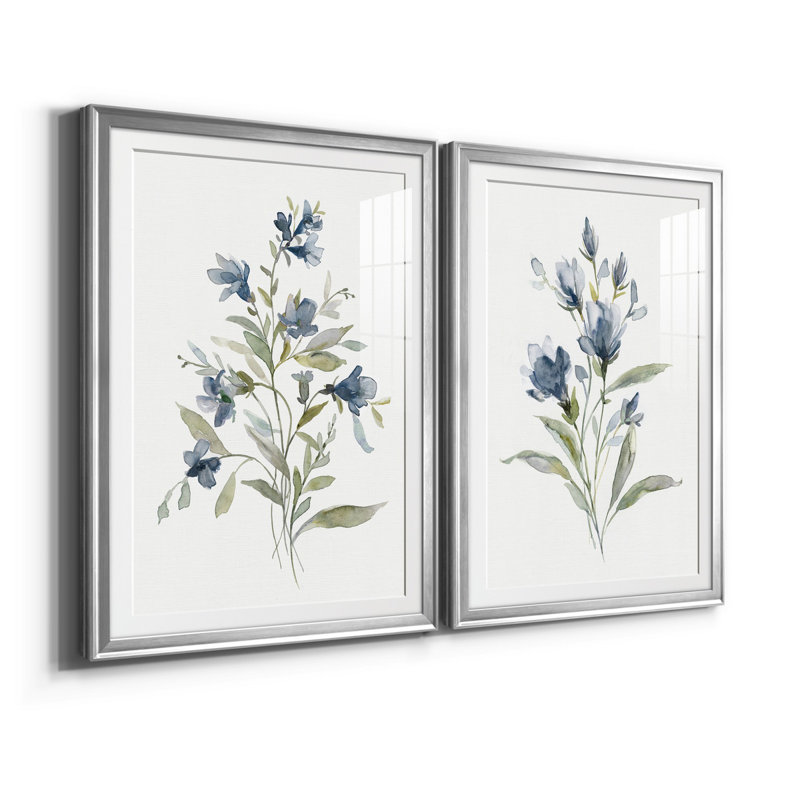 Linen Botanical III - ensemble de 2 reproductions d'art, H 30,5 po x l 42,5 po, Impression encadrée avec passe-partout