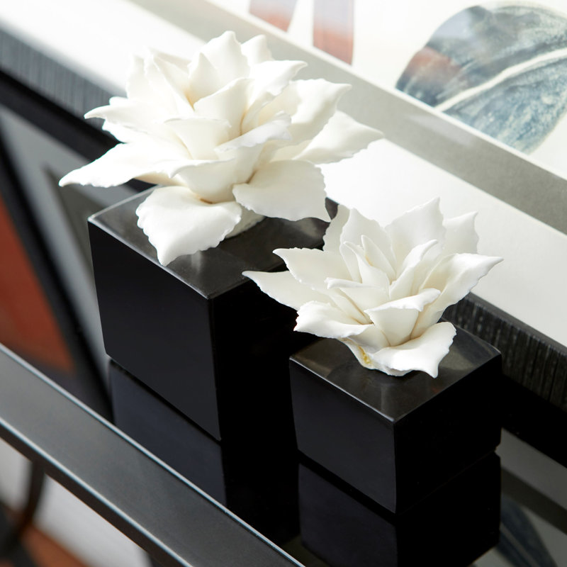 Calendine Decorative Flower Sculpture, 4.75" H x 4" W x 4.5" D