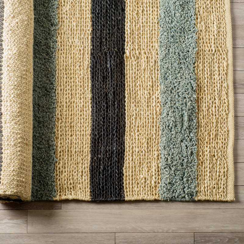 Tapis décoratif beige tissé à la main Allman