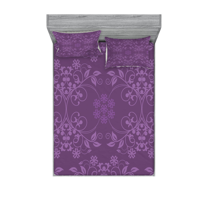 Drap-housse et coussin décoratif Ambesonne, Ensemble de draps pour très grand lit + 5 pièces