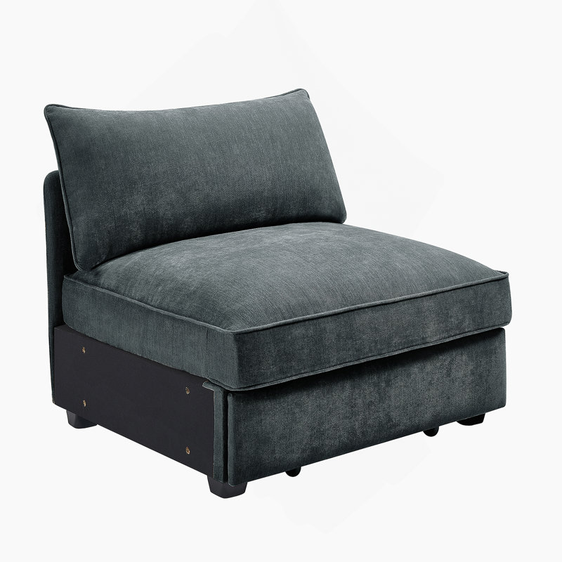 Canapé sans accoudoirs en velours gris