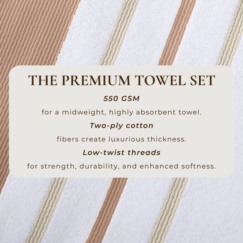 Deanthony Luxury Cotton Decorative, Dusty Rose/Cappuccino, Bath Sheets - 2 Pack