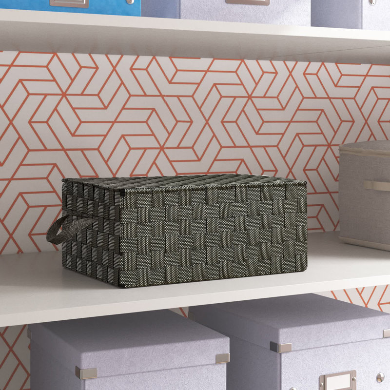 Boîte en tissu Wayfair Basics® Aaron, Sel / poivre