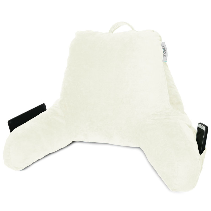 Coussin de lecture Nestl, H 17 po x l 31 po x P 12 po, Blanc cassé