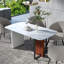 Marble Top Metal Base Dining Table