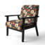 Fauteuil d'appoint rembourré de style tropical orange et beige