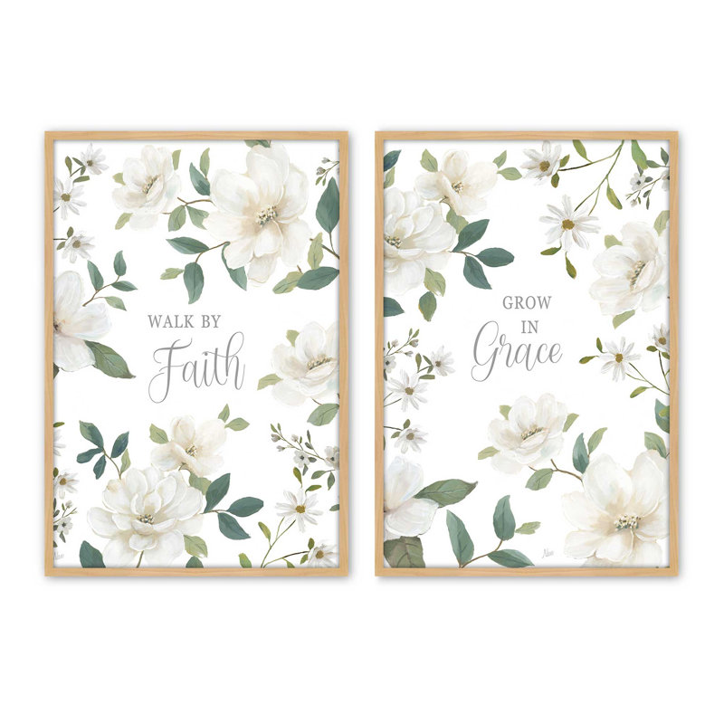 «Grace Grows Here», ensemble de 2 impressions, American Maple, 30" x 20", Framed Print
